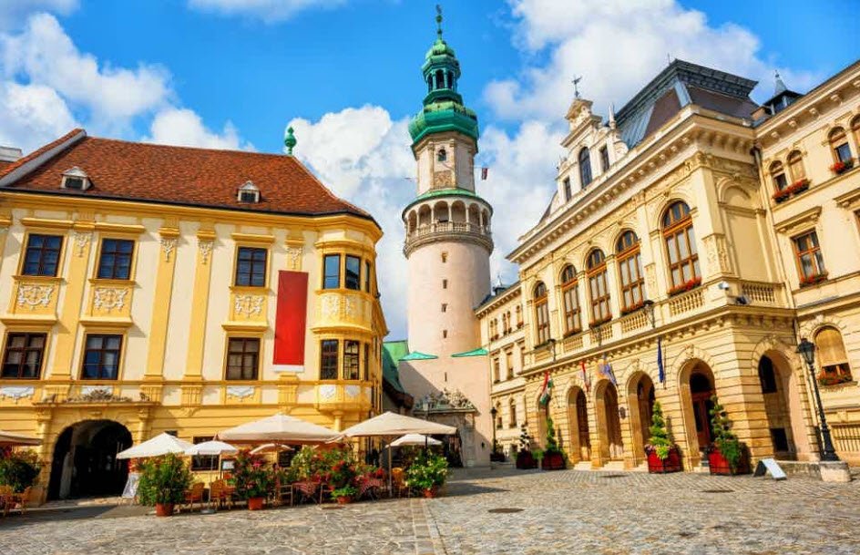 Sopron Firewatch Tower &amp; Old Town, Sopron, Western Hungary, Hungary